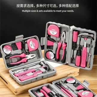 Pink Household Tool set Portable Plastic Toolbox