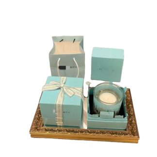 Designer Blue Aromatherapy Candle Gift Box Romantic