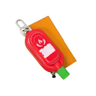Spicy Acorn Leather Bag Charm Keychain Designer