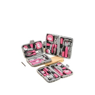 Pink Household Tool set Portable Plastic Toolbox
