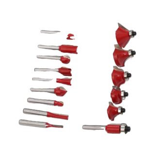15-piece Woodworking Router Tool set with 1/4 Shank